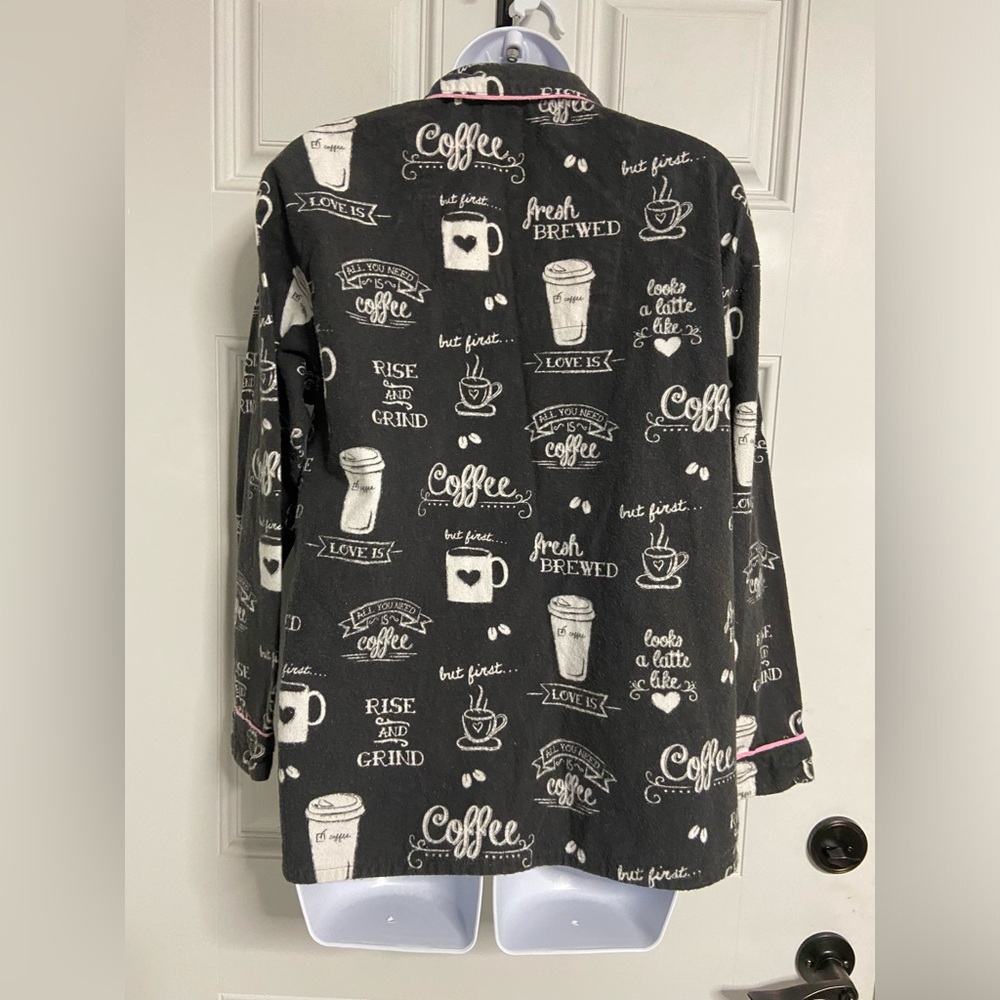 P.J. SALVAGE Black COFFEE Flannel Pajama Set - Picture 8 of 8
